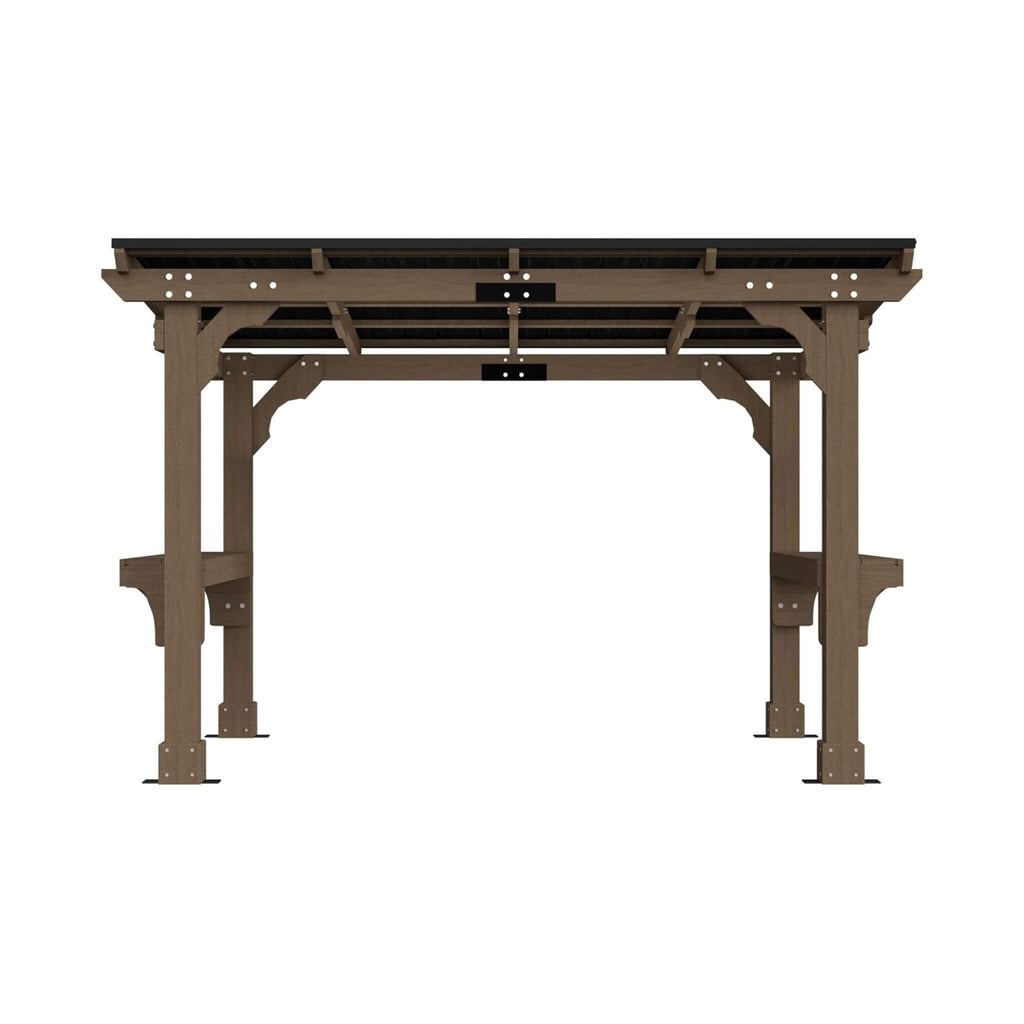 Heavy-Duty Premium Wooden Grill Gazebo With Sloped Metal Roof (SAK61583)