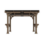 Heavy-Duty Premium Wooden Grill Gazebo With Sloped Metal Roof (SAK61583)