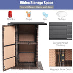 5 Pieces Patio Rattan Bar