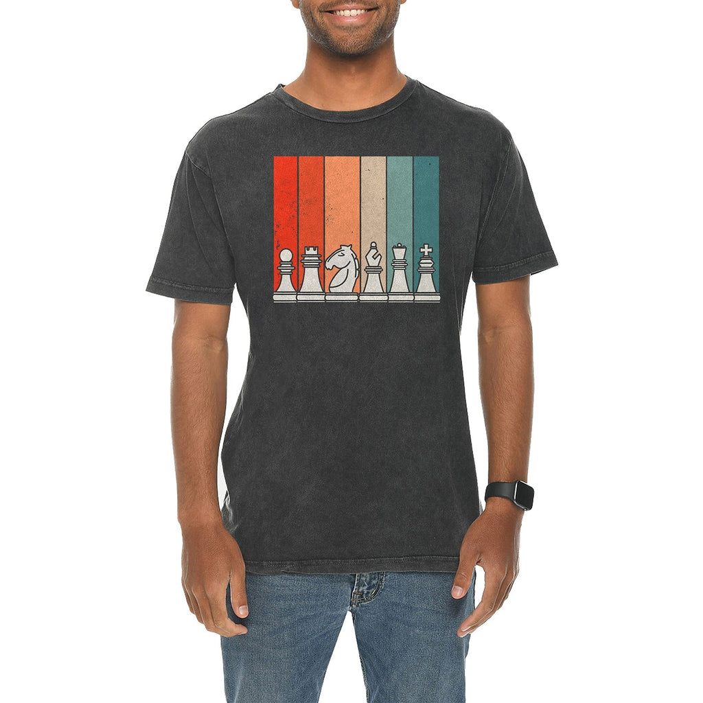 Retro Chess Set Graphic Design Vintage Crewneck Tee
