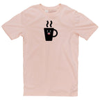 Happy Coffee Cup Graphic Design Short Sleeve Cotton Jersey T-Shirt