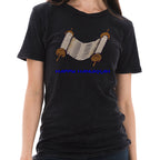 Hanukkah Scroll Graphic Design Unisex Ring Spun Cotton Vintage Short Sleeve Crewneck Tee Shirt