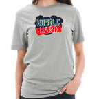 Hustle Hard Phrase Graphic Design Short Sleeve Cotton Jersey T-Shirt