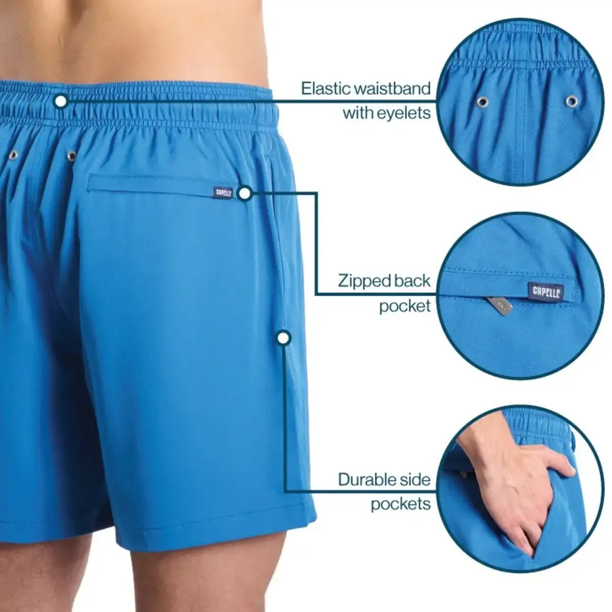 Men’s Premium Compression-Lined Hybrid Shorts – Tropical Swirl - Coral and Sand