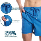 Men’s Premium Compression-Lined Hybrid Shorts – Street Camo