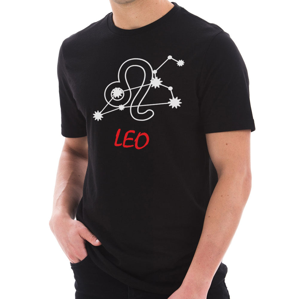 Zodiac Leo Sign Graphic Design Short Sleeve Cotton Jersey T-Shirt
