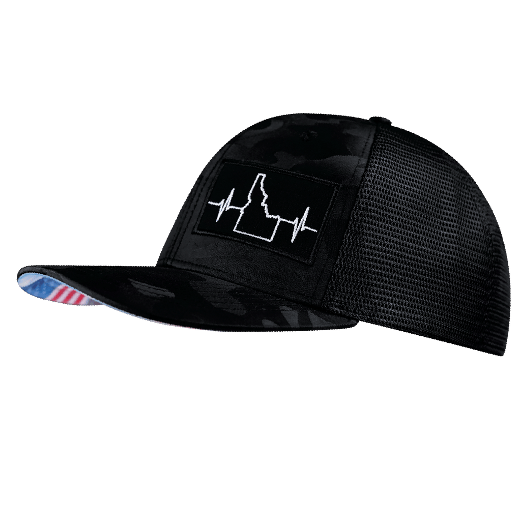 Idaho Hat - Baseball Hat Fit - Black Camo / Black - Trucker Mesh