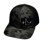 Idaho Hat - Baseball Hat Fit - Tan Camo / Black - Trucker Mesh
