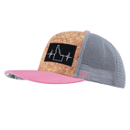 Idaho Hat - Baseball Hat Fit - Cork - Pink / Gray - Trucker Mesh