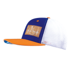Idaho Hat - Baseball Hat Fit - Orange / Royal Blue / White - Trucker Mesh