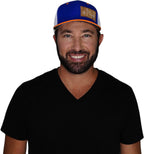 Idaho Hat - Baseball Hat Fit - Orange / Royal Blue / White - Trucker Mesh