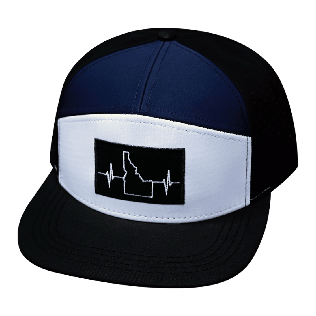 Idaho Hat - Flat Bill - Black / White / Navy - Laser Mesh
