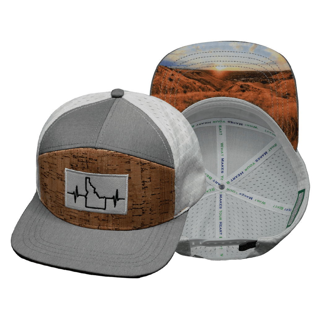 Idaho Hat - Flat Bill - Cork - Gray / White - Jersey Mesh