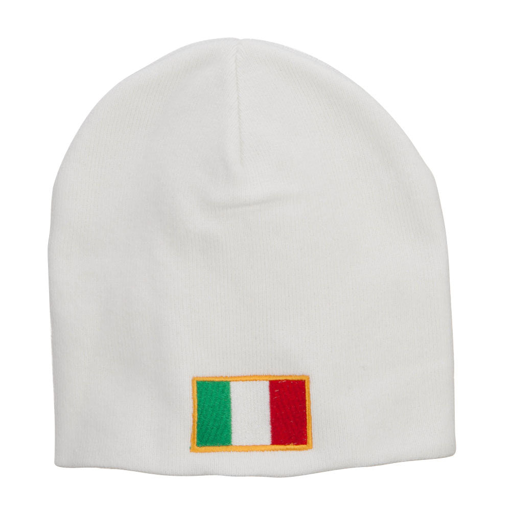 Europe Italy Flag Embroidered Big Short Beanie