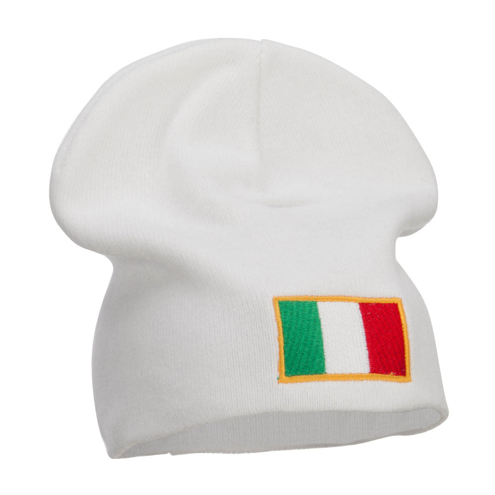 Europe Italy Flag Embroidered Big Short Beanie