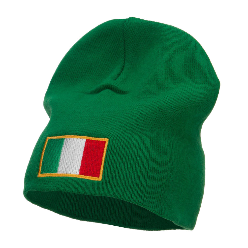 Europe Italy Flag Embroidered Big Short Beanie