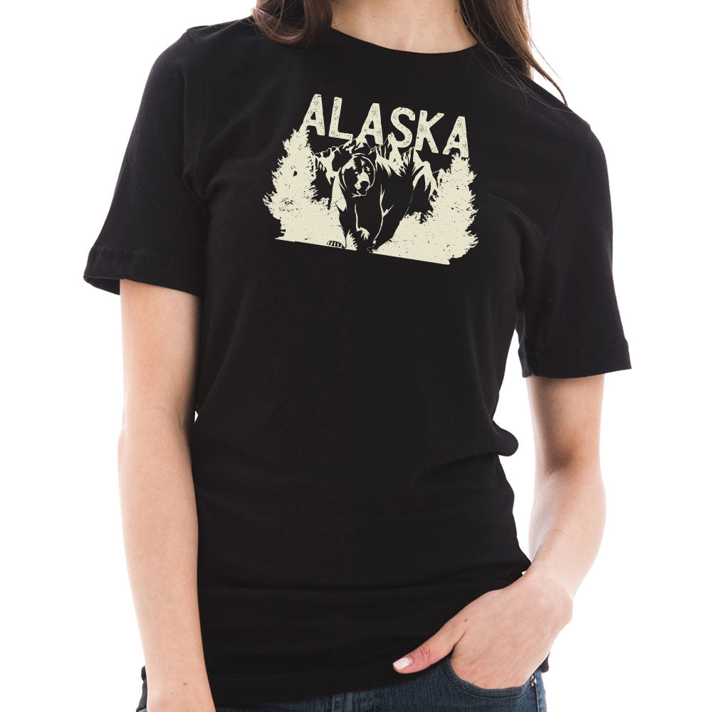Vintage Alaska Bear Graphic Design Short Sleeve Cotton Jersey T-Shirt