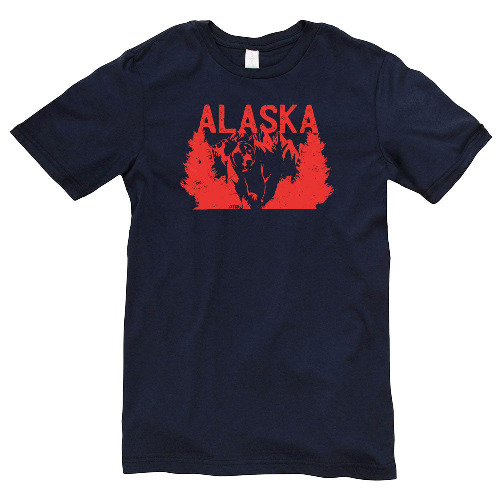 Vintage Alaska Bear Graphic Design Short Sleeve Cotton Jersey T-Shirt