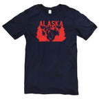 Vintage Alaska Bear Graphic Design Short Sleeve Cotton Jersey T-Shirt