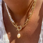 Garnet Pearl Necklace