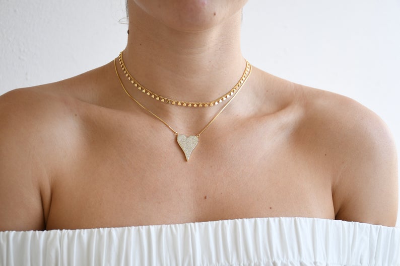Pave Heart Set