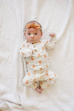 Pumpkin Posie Bamboo Pajamas: Fall Baby & Toddler PJs