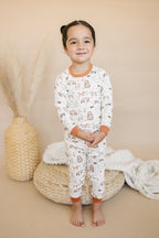 Forest Friends 2pc Bamboo Pajamas - Fall Woodland PJ Set for Toddlers and Kids