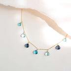 Blue Gemstone Gold Sparkler Necklace
