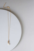 White Chalcedony Silver Cluster Necklace