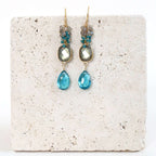 Labradorite Bezel Cluster Earrings