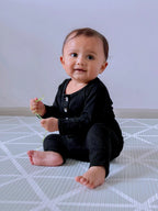 Top and Bottom Outfit and Hat Set, Newborn Clothes, Baby Boy Outfit Sets - Black