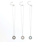London Blue Quartz Halo Mini Silver Pendant