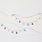 Blue Gemstone Silver Sparkler Necklace