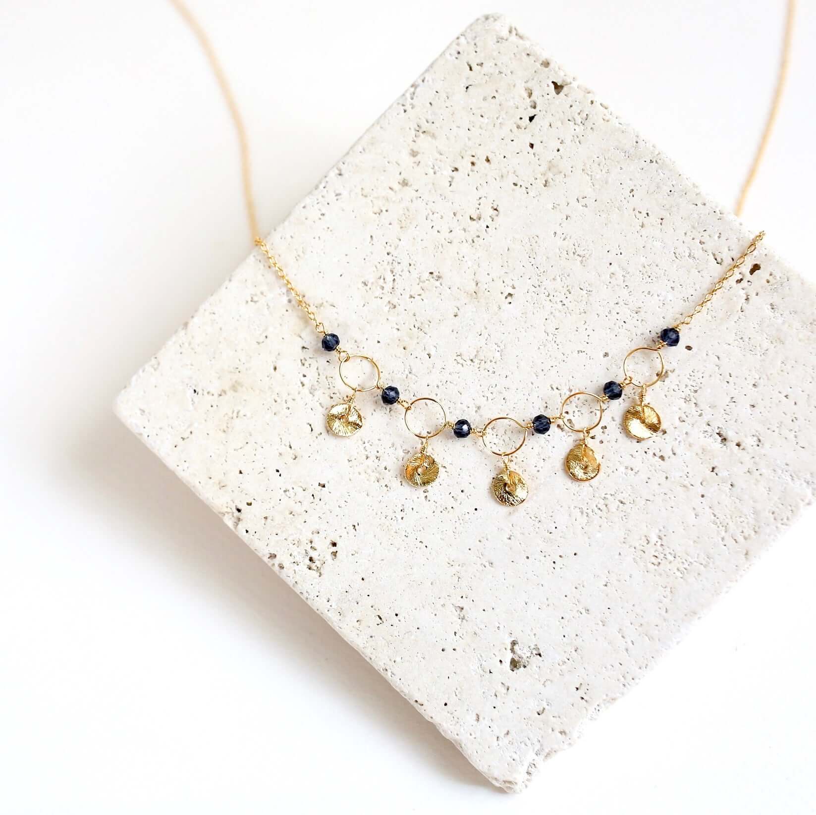 Orange Chalcedony Mini Chain Loop Necklace