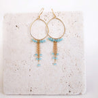 Aquamarine Mini Swing Hoop Earrings