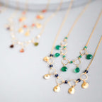 Orange Chalcedony Mini Chain Loop Necklace