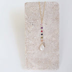 White Chalcedony Rainbow Yoga Pendant