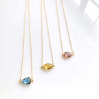 Green Amethyst Minimalist Necklace