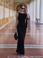 Ira One-shoulder Ribbon Long Dress