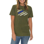 Grungy Police Flag Graphic Design Vintage Crewneck Tee