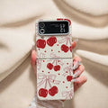 Floral Print Soft TPU Case for Samsung Galaxy Z Flip 3 4 5 6 | Leather Texture Folding Cover with Wireless Charging Support