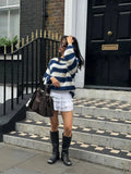 Jaida Loose Striped Pullover Sweater for Cozy Fashion