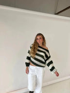 Jaida Loose Striped Pullover Sweater for Cozy Fashion