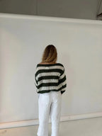 Jaida Loose Striped Pullover Sweater for Cozy Fashion