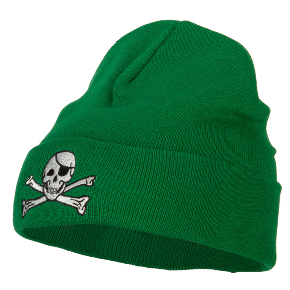 Jolly Roger Skull Embroidered Big Size Long Beanie