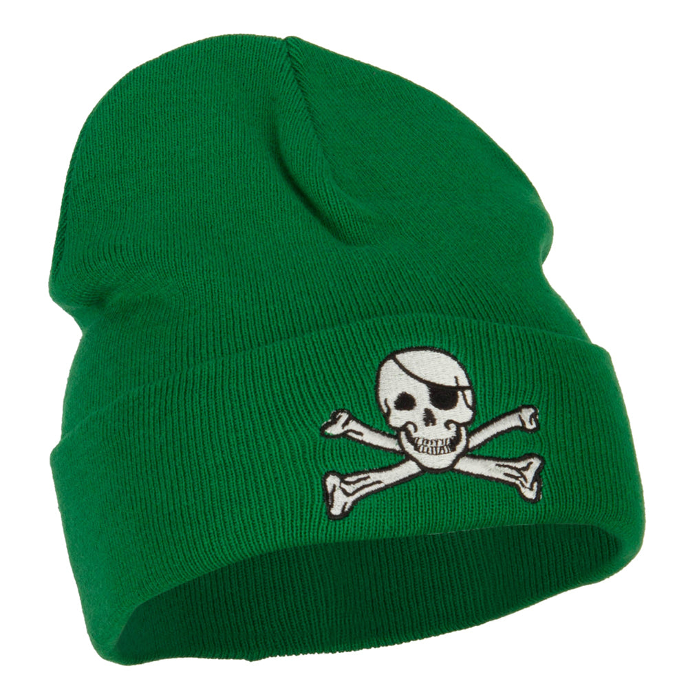 Jolly Roger Skull Embroidered Big Size Long Beanie