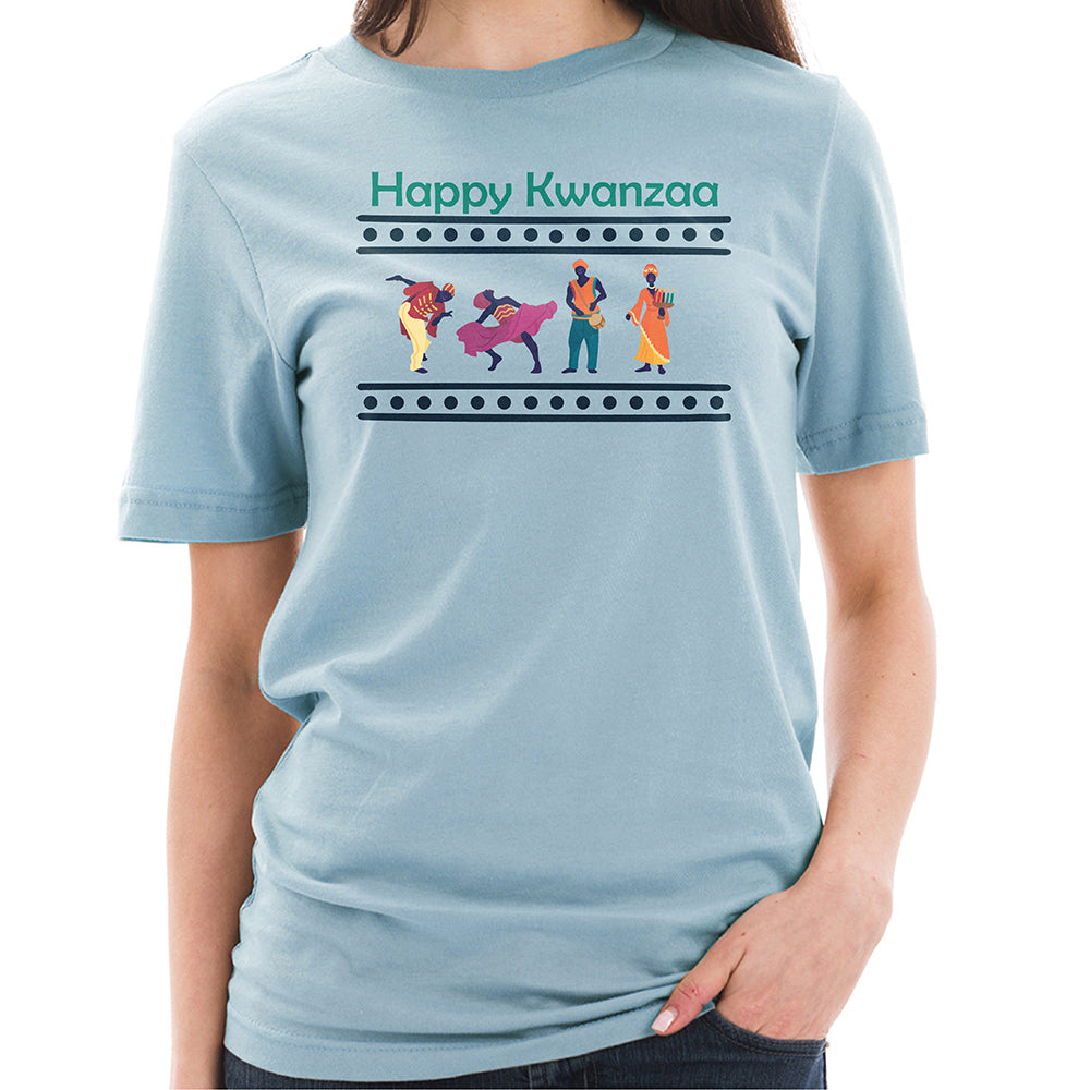 Kwanzaa Celebration Graphic Design Ring Spun Combed Cotton Short Sleeve Deluxe Jersey T-Shirt