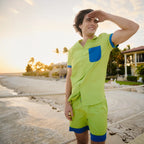Key Lime Hybrid Short, Compression Lined Swim and Resort Trunk