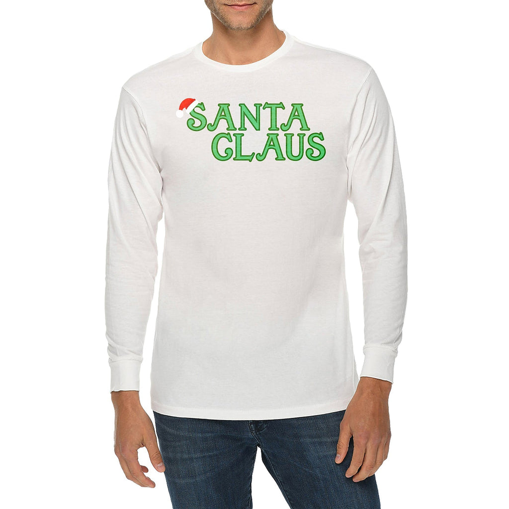 Santa With Hat Graphic Long Sleeve Crewneck Tee