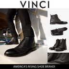 The Anderson Black Leather & Suede Brogue Lace-Up Men  Boot with a Zipper